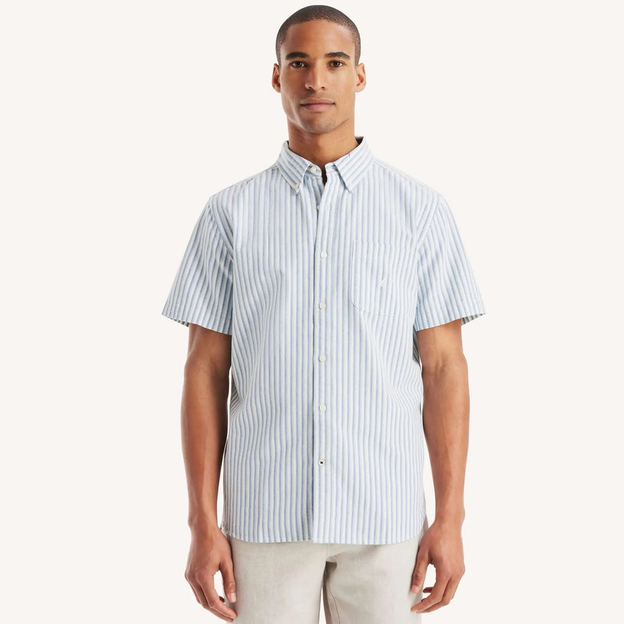 Camisa Nautica oxford de manga corta a rayas