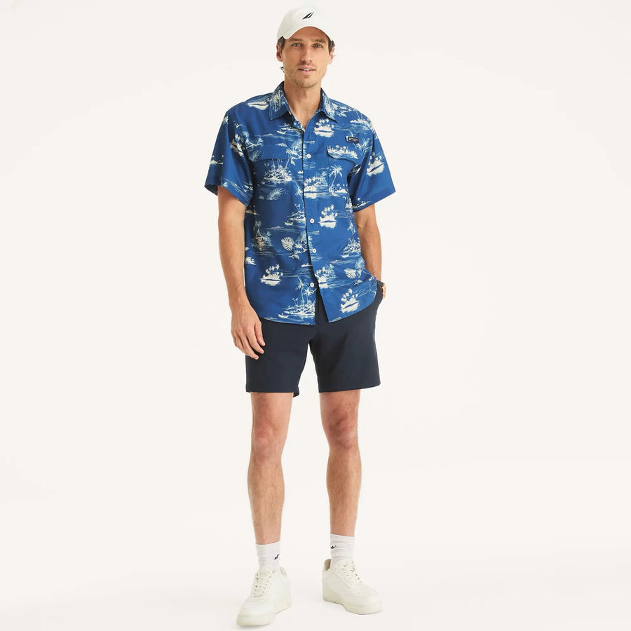 Camisa manga corta Nautica OTF UPF 50+ estampada