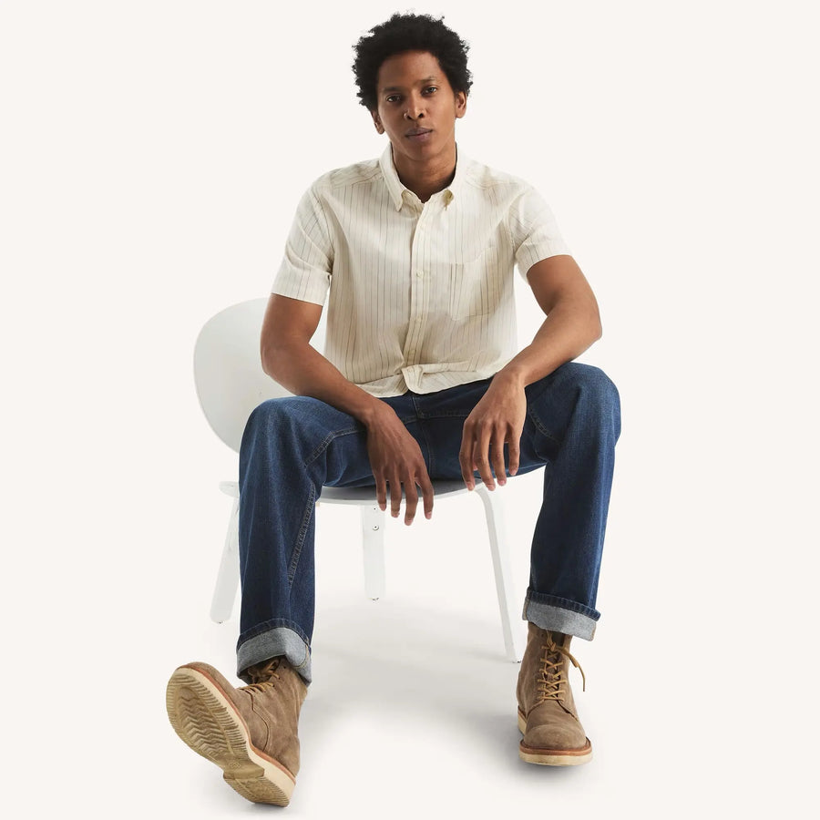 Camisa Nautica oxford de manga corta a rayas