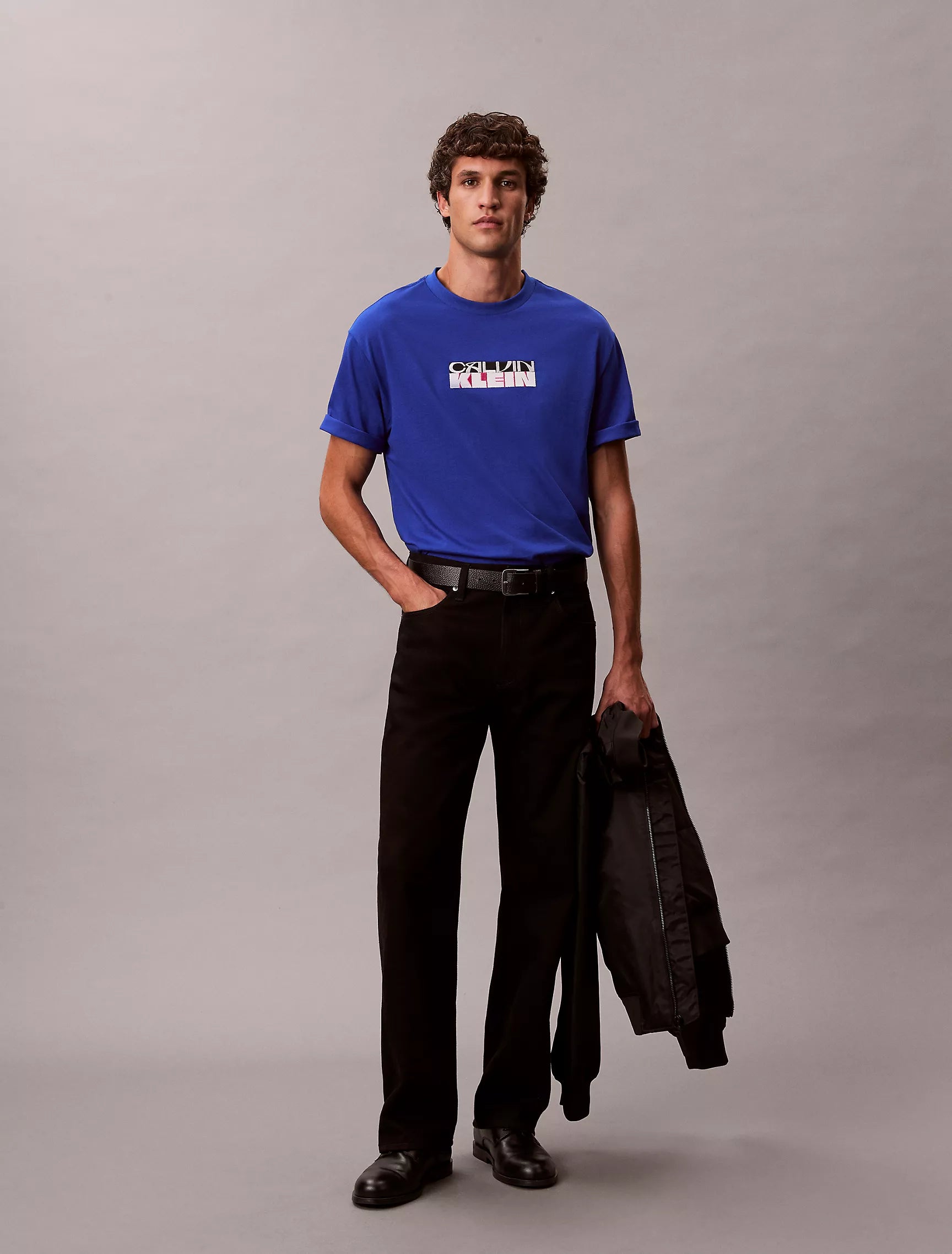 Camiseta holgada con estampado de logotipo en bloque