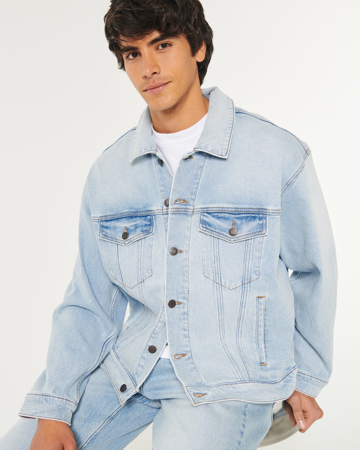 Chaqueta de viaje de denim holgada